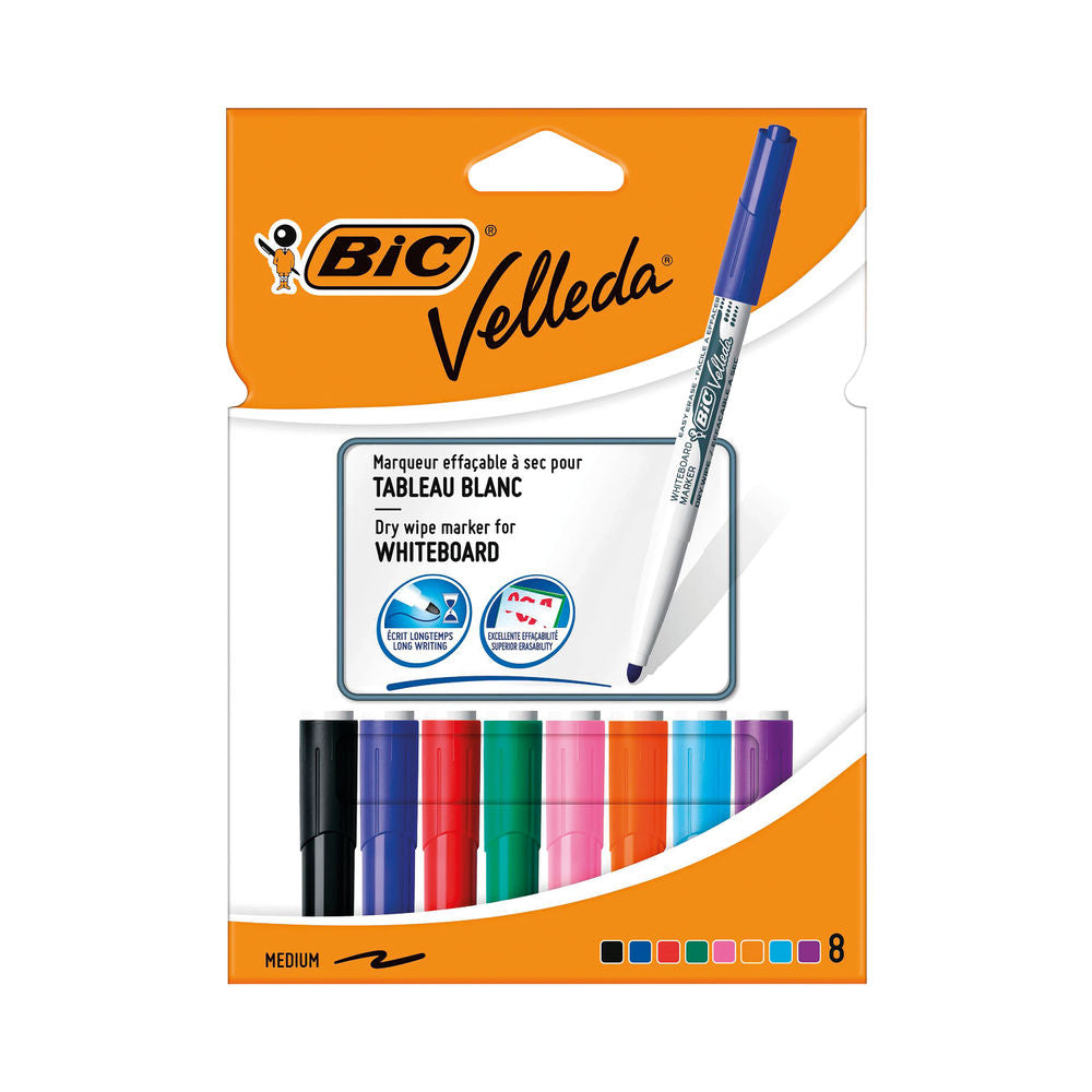 Bic Velleda 1741 Drywipe Marker Assorted (Pack of 8) 1199001748