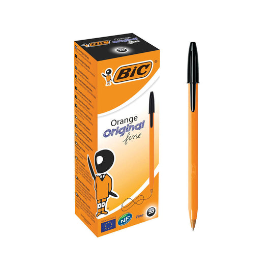 Bic Orange Fine Ballpoint Pen Black (Pack of 20) 1199110114 - ONE CLICK SUPPLIES