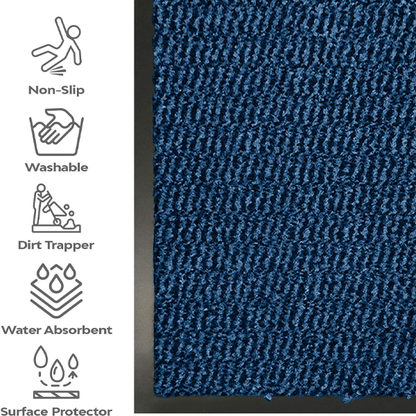 Fixtures Barrier Doorway Door Floor Mat 40cm x 60cm Blue - ONE CLICK SUPPLIES