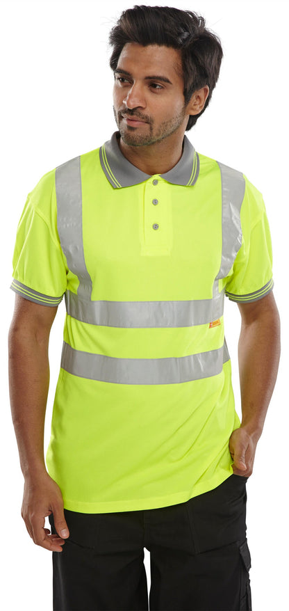 Beeswift Short Sleeve Hi-Vis Polo Shirt - {ALL COLOURS / SIZES}