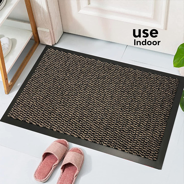 Fixtures Barrier Doorway Door Floor Mat 40cm x 60cm Brown - ONE CLICK SUPPLIES