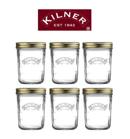 Kilner Wide Mouth Screw Top Lid Preserving Glass Jar 0.35 Litre Transparent