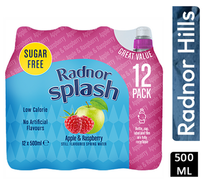 Radnor Splash Sugar Free Apple & Raspberry 12x500ml - ONE CLICK SUPPLIES