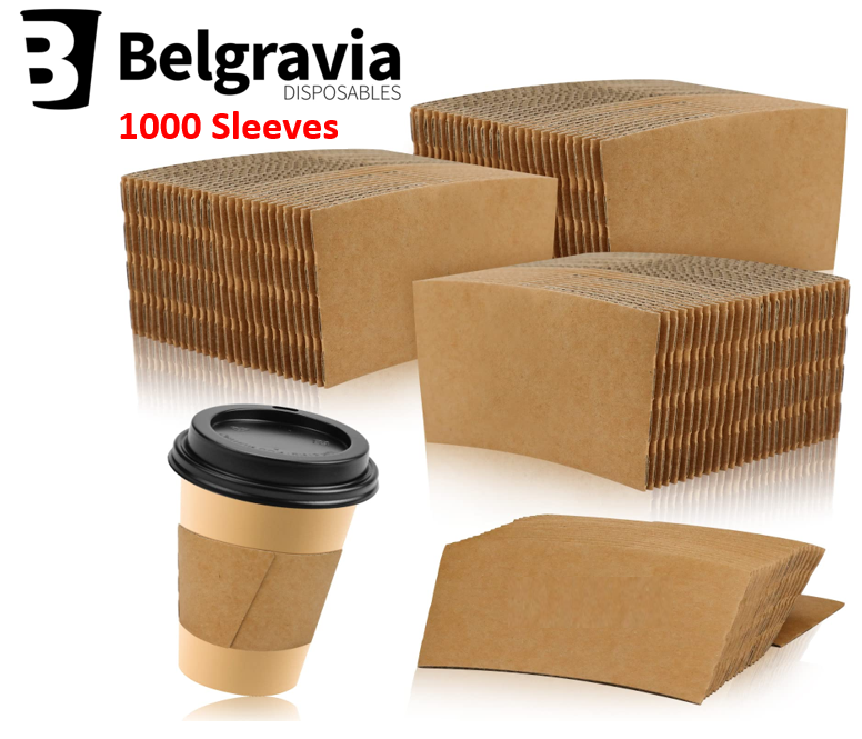 12oz Kraft Paper Cup Sleeves x 1000