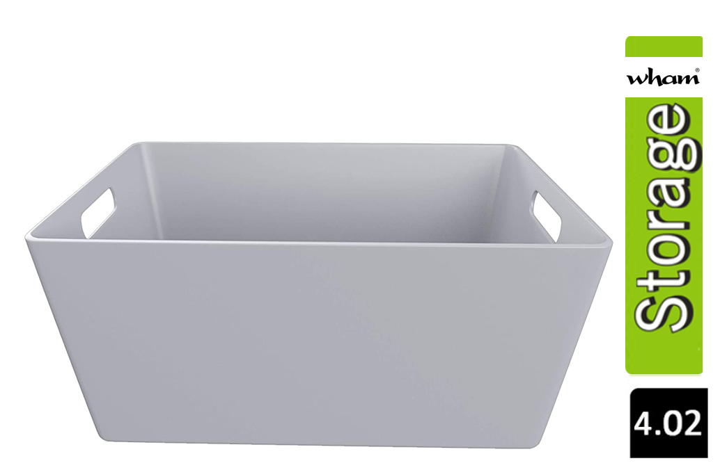 Wham Grey Rectangular Studio Basket 4.02 3.9 Litre - ONE CLICK SUPPLIES