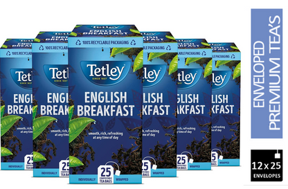 Tetley English Breakfast Individually Wrapped Envelopes 25's - ONE CLICK SUPPLIES