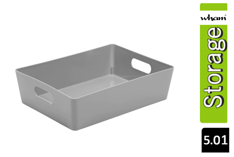 Wham Grey Rectangular Studio Basket 5.01 6L - ONE CLICK SUPPLIES