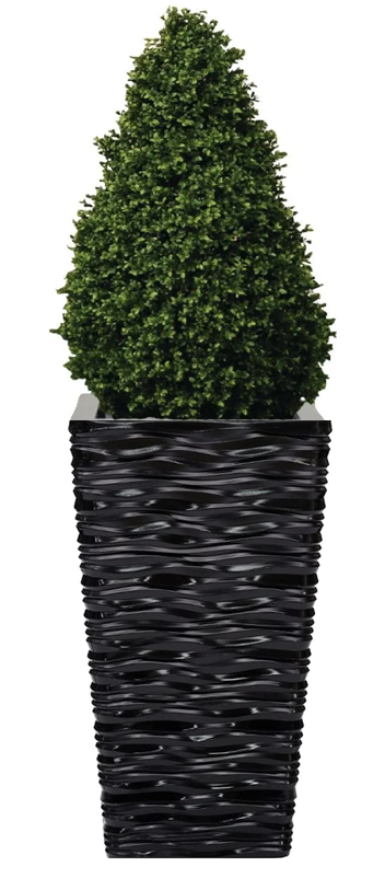 Fixtures Glaze Wave LARGE 55cm Planter {Black} - ONE CLICK SUPPLIES