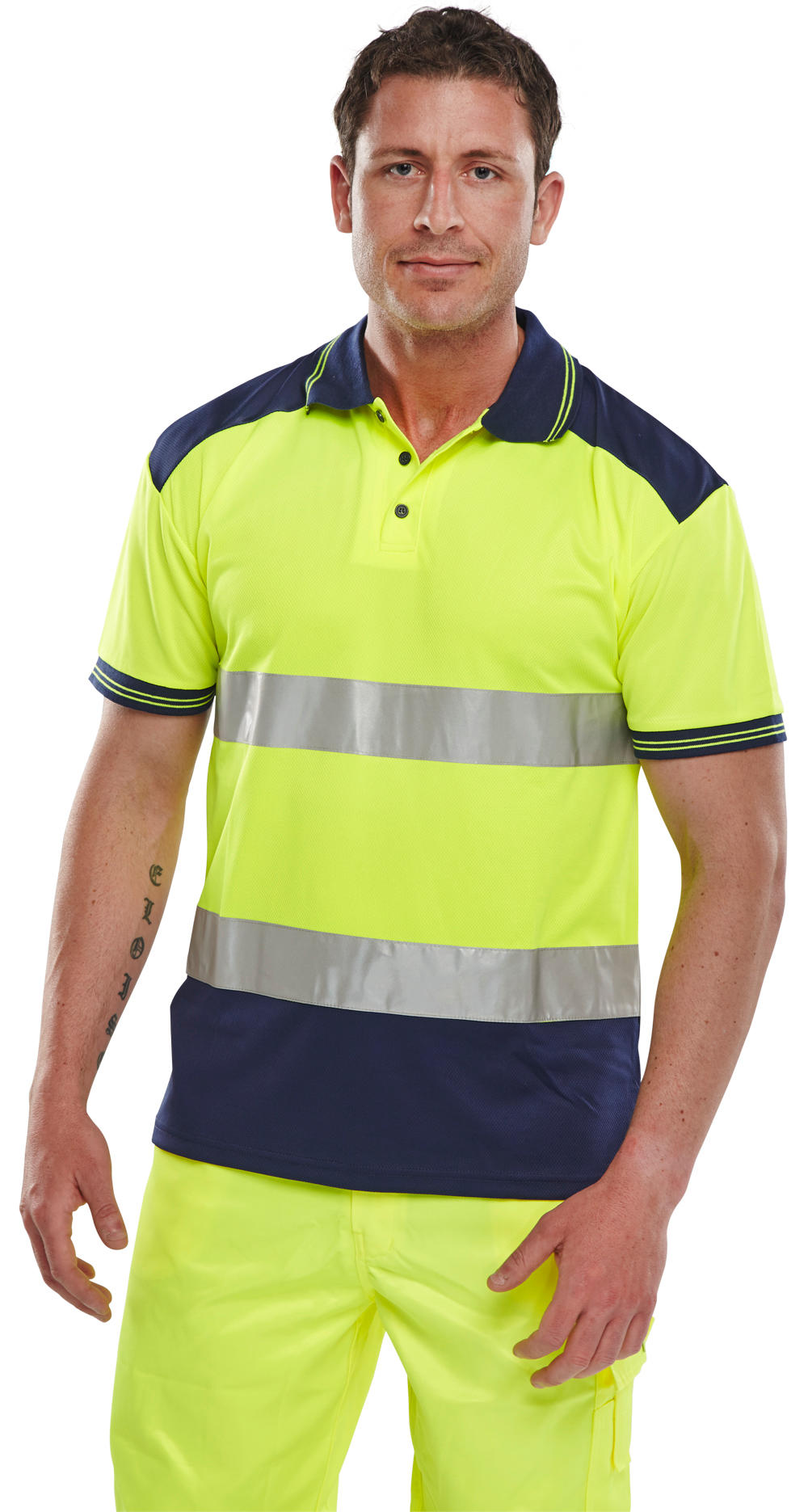 Beeswift Hi-Vis Two-Tone Polo Shirt - {ALL COLOURS / SIZES}