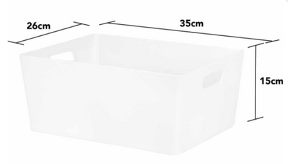 Wham White Rectangular Studio Basket 5.02 11.5 Litre - ONE CLICK SUPPLIES