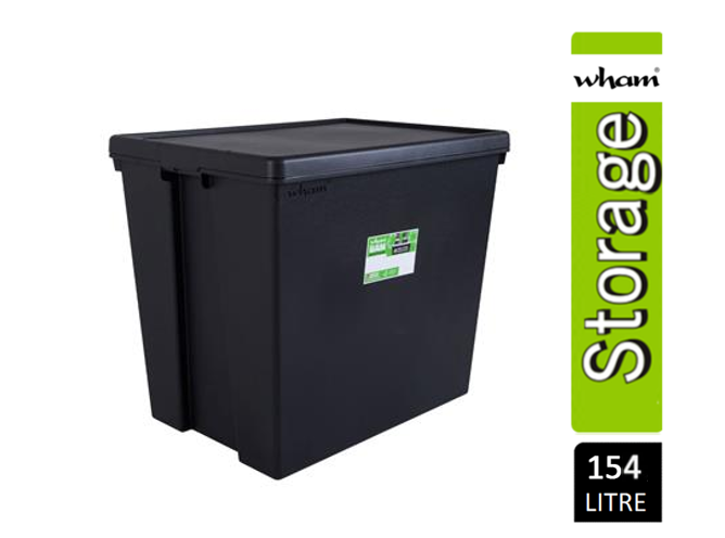 Wham Bam Black Recycled Storage Box 154 Litre - ONE CLICK SUPPLIES