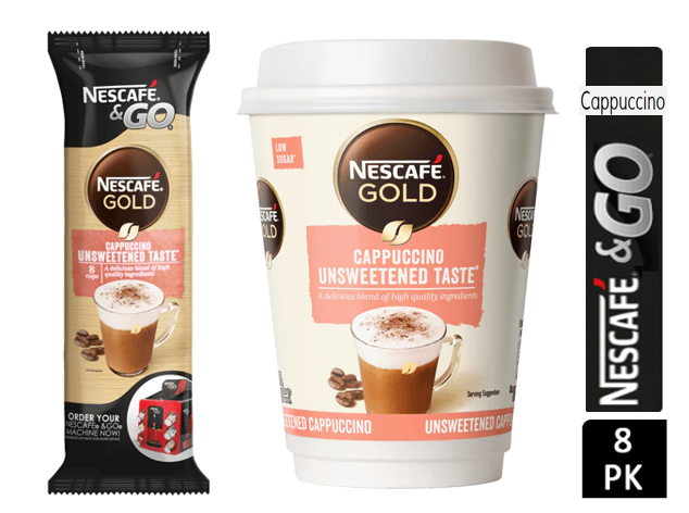 Nescafe &Go! Gold Cappuccino 8 x 12oz Cups - ONE CLICK SUPPLIES