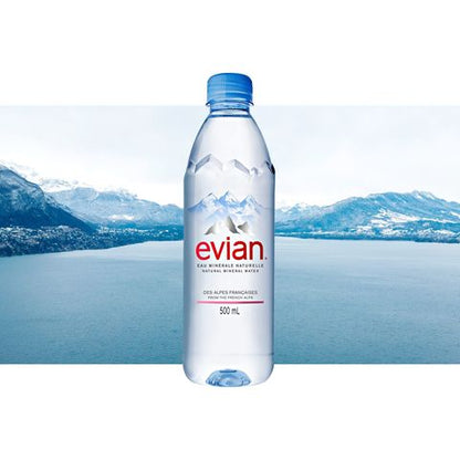 Evian Bottled Water 24 x 500ml (Plastic Bottle)