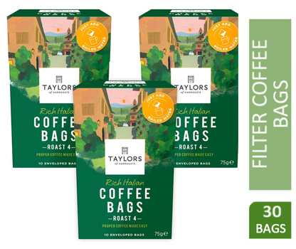 Taylors of Harrogate Rich Italian Coffee Bags Pack 30s - ONE CLICK SUPPLIES