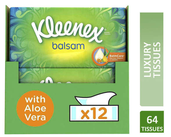 Kleenex Balsam Tissues 12 x 64's - ONE CLICK SUPPLIES