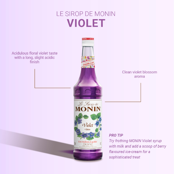 Monin Violet Coffee Syrup 700ml (Glass Bottle)