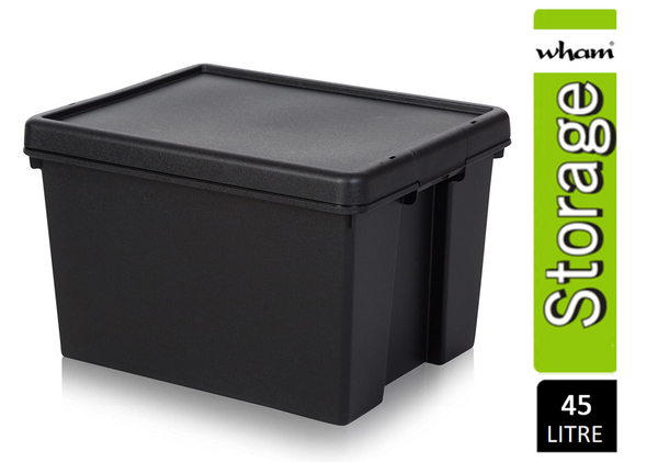 Wham Bam Black Recycled Storage Box 45 Litre - ONE CLICK SUPPLIES