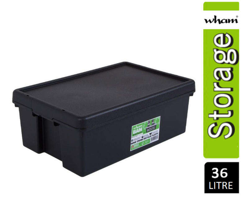 Wham Bam Black Recycled Storage Box 36 Litre - ONE CLICK SUPPLIES