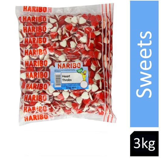 Haribo Heart Throbs {Red} Sweets Bag 3kg - ONE CLICK SUPPLIES