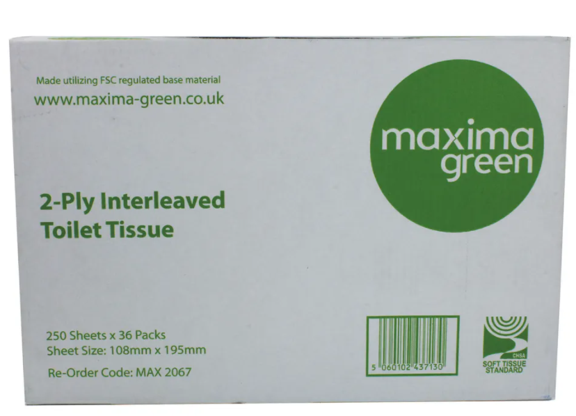 Maxima Bulk Pack Toilet Tissue 2-Ply 300 Sheets White (Pack of 30) - ONE CLICK SUPPLIES