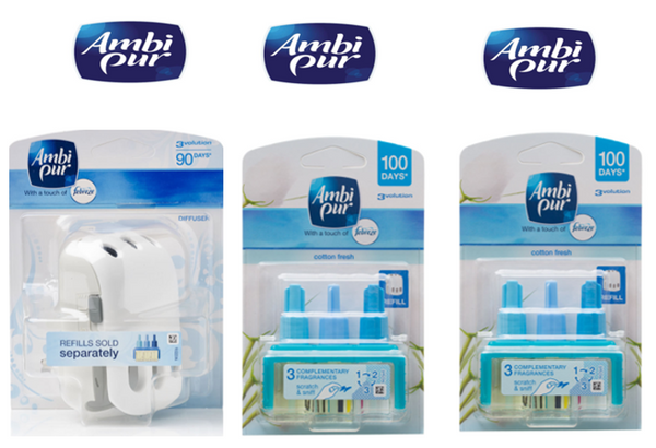 2 x Ambi Pur 3volution Cotton Fresh plus 1 x Plug in {Starter Pack}