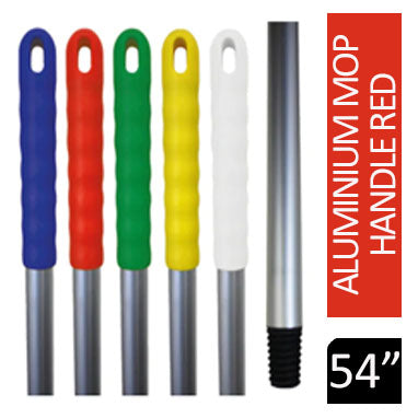 Janit-X 54" Aluminium Mop Handle Colour Coded RED - ONE CLICK SUPPLIES