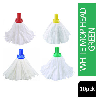 Janit-X Big White Mop Head Green (10 Mop Pack) - ONE CLICK SUPPLIES