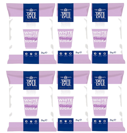 Tate & Lyle White Fine Ground Sugar 2kg, Suitable for Vending, Baking or Everyday Use. - ONE CLICK SUPPLIES