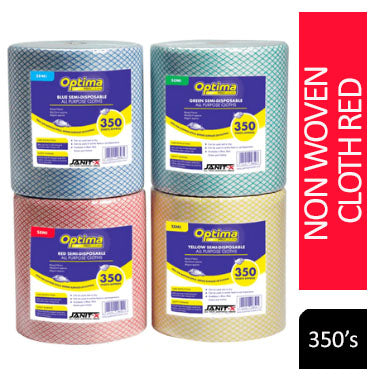 Ramon Hygiene Optima All Purpose, Non Woven Cloth Roll 350 Sheet {Red} - ONE CLICK SUPPLIES