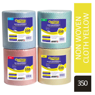 Ramon Hygiene Optima All Purpose, Non Woven Cloth Roll 350 Sheet {Yellow} - ONE CLICK SUPPLIES