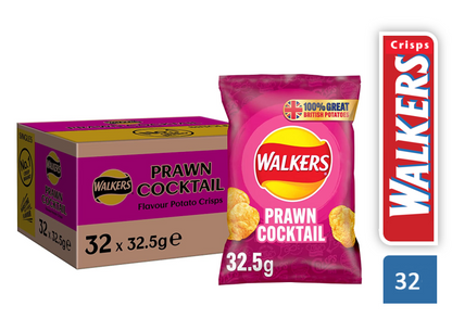 Walkers Prawn Cocktail Crisps Pack 32's - ONE CLICK SUPPLIES