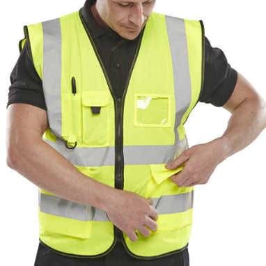 Executive Yellow Hi Vis Vest - ONE CLICK SUPPLIES