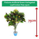 Fixtures Artificial Green Variegated Leaf Croton Tree 75cm - ONE CLICK SUPPLIES