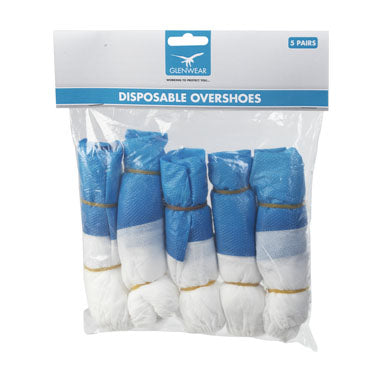 Glenwear Disposable Overshoes 5 Pairs One Size - ONE CLICK SUPPLIES