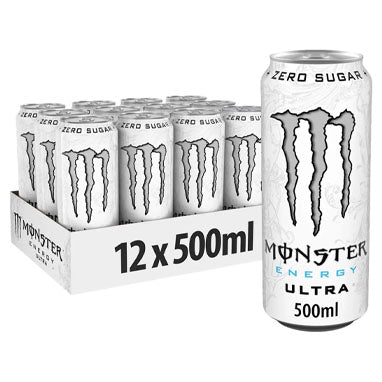 Monster Energy Ultra White Cans 12x500ml - ONE CLICK SUPPLIES