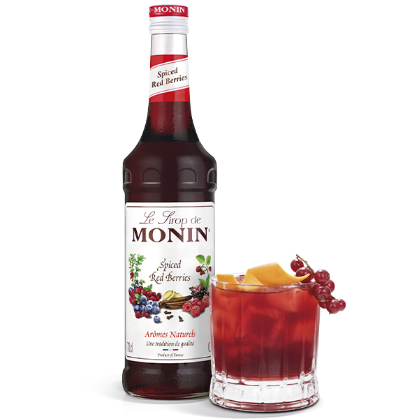 Monin Red Spiced Berries Coffee & Cocktail Syrup 700ml (Glass Bottle)