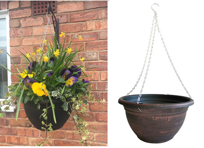 Fixtures Copper Effect Large Garden Hanging Basket 37cm x 20cm - ONE CLICK SUPPLIES