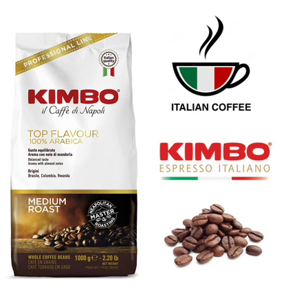 Kimbo Top Flavour 100% Arabica 1kg Italian Coffee Beans - ONE CLICK SUPPLIES