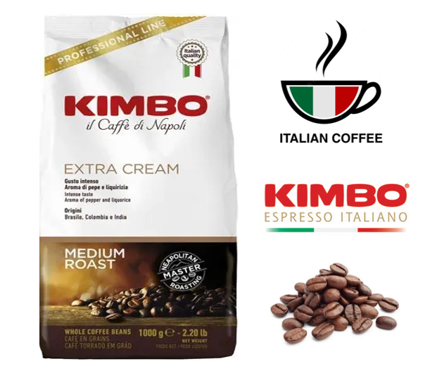 Kimbo Extra Cream 1kg Italian Coffee Beans - ONE CLICK SUPPLIES