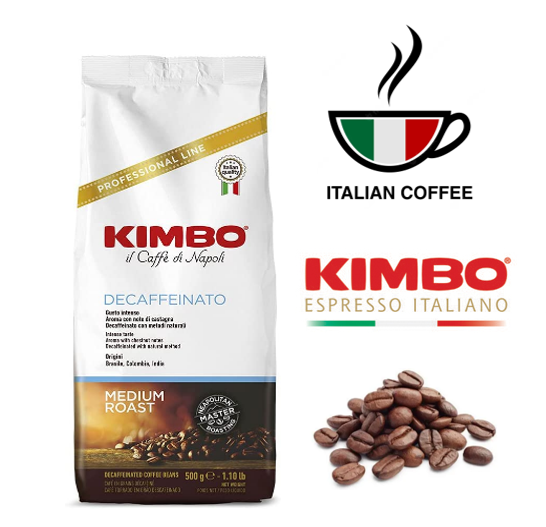 Kimbo Decaf Medium Roast Coffee Beans - 500g - ONE CLICK SUPPLIES