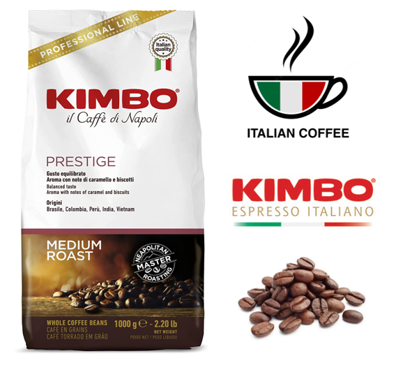 Kimbo Prestige 1kg Italian Coffee Beans - ONE CLICK SUPPLIES