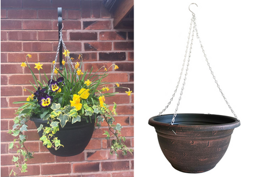 Fixtures Copper Effect Large Garden Hanging Basket 37cm x 20cm - ONE CLICK SUPPLIES