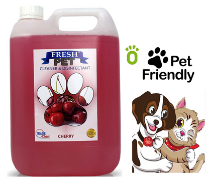 Fresh Pet Kennel/Cattery Cleaner & Disinfectant ,Cherry, Orange, & Clean Cotton 5 Litre - ONE CLICK SUPPLIES