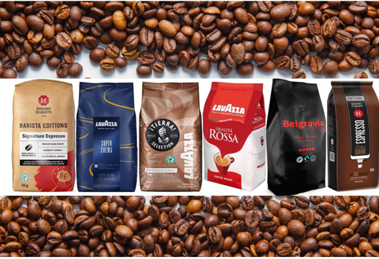 Premium Coffee Selection from Lavazza, Belgravia & Douwe Egbert Variety Pack 6 x 1kg