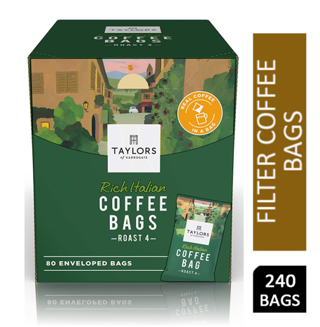 Taylors of Harrogate Rich Italian Coffee Bags Pack 80s - ONE CLICK SUPPLIES