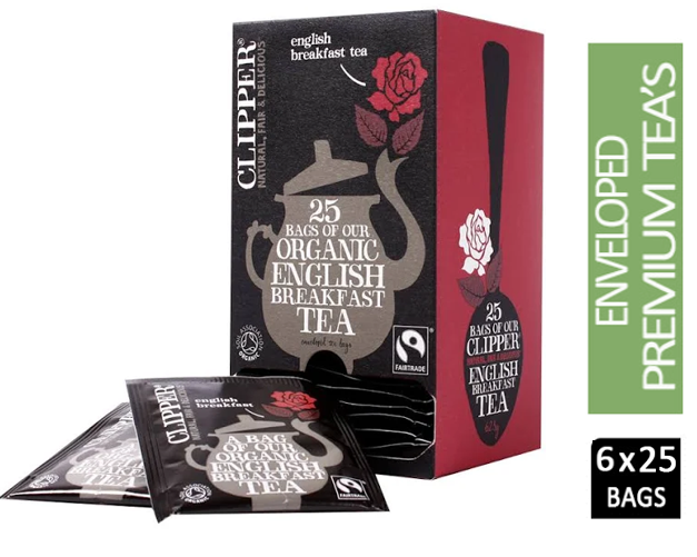 Clipper Fairtrade Organic English Breakfast Enveloped Infusion Tea 25 - ONE CLICK SUPPLIES