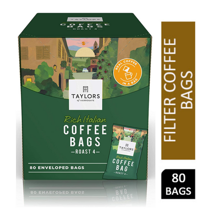 Taylors of Harrogate Rich Italian Coffee Bags Pack 80s - ONE CLICK SUPPLIES