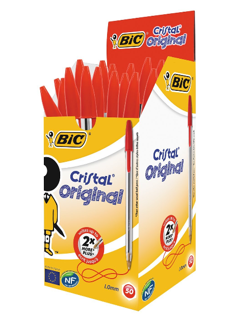 Bic Cristal Ballpoint Pen Medium Red (Pack of 50) 837361 - ONE CLICK SUPPLIES