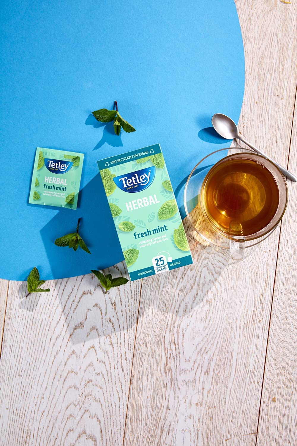 Tetley Herbal Fresh Mint Compostable Envelope Tea Bags 25's - ONE CLICK SUPPLIES