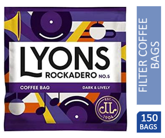 Lyons Rockadero Dark Roast Coffee Bags 150's - ONE CLICK SUPPLIES